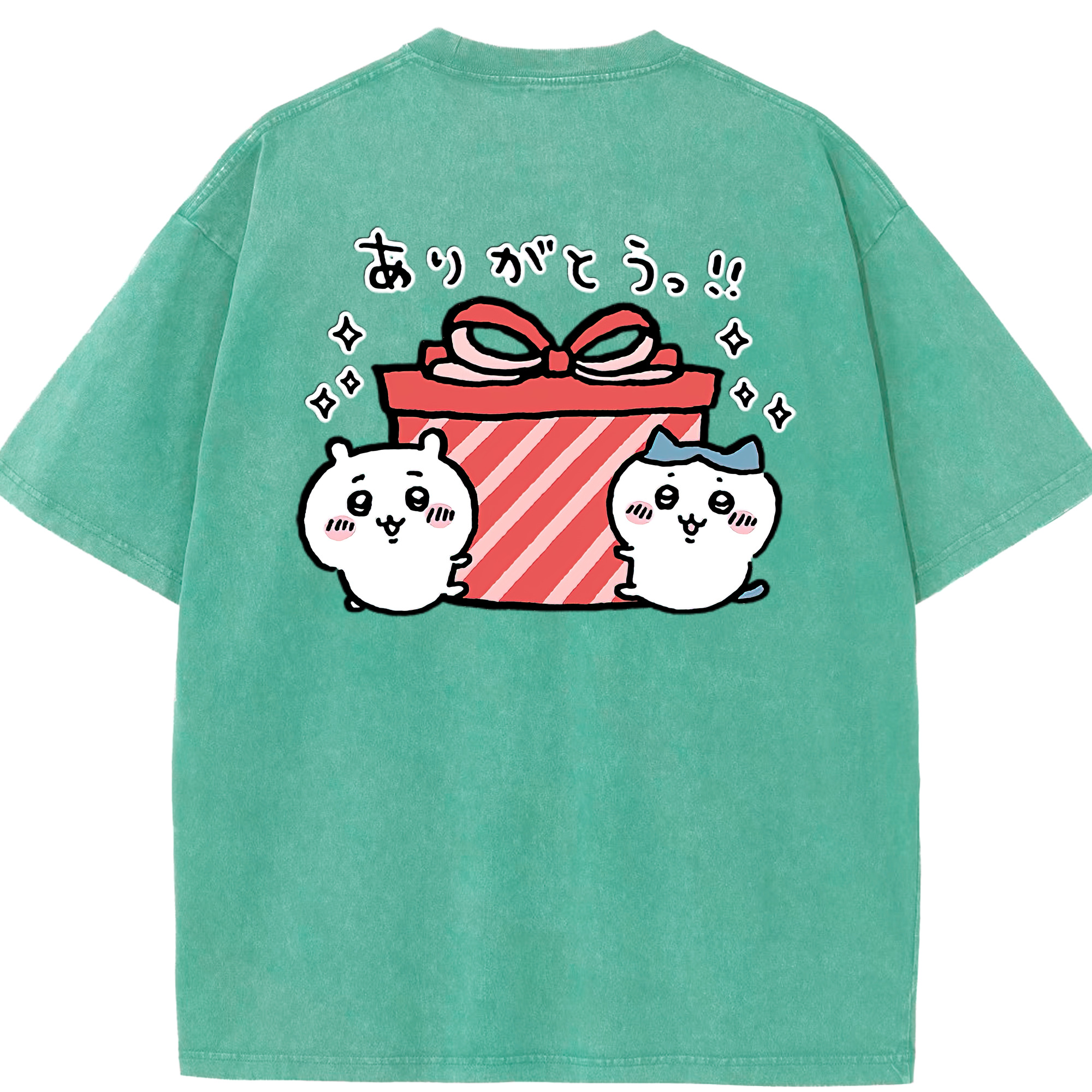 （画像用） ちいかわ ハチワレ Chii-kawa hachiware 綿100% ヴィンテージ風 半袖Tシャツ（背面プリント）